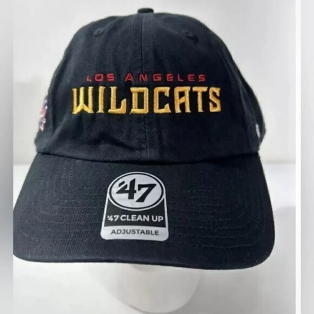 NWY ‘47 XFL Los Angeles Wildcats Football Black Adjustable Baseball Cap Hat